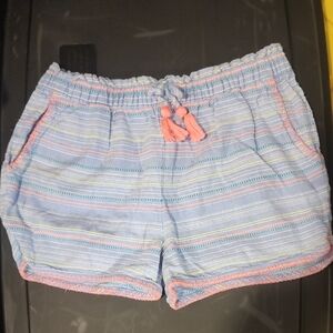 Falls Creek Light Blue Shorts with Colorful Stripes
